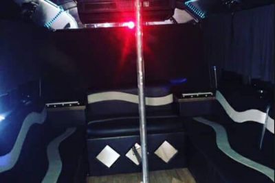 Dance Pole and Leather Seats on Bus