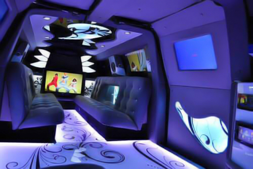 Inside a Navigator Limousine of our limousine service