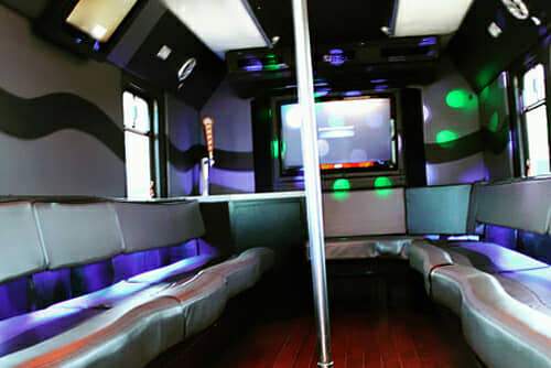 Party Bus Dance Pole and Leather Seating