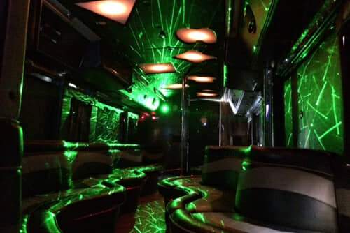 Green Lighting on the 36 Passenger party bus