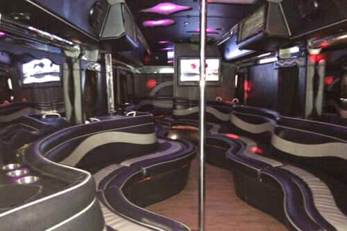 Party Bus Hardwood Floor and Dance Pole